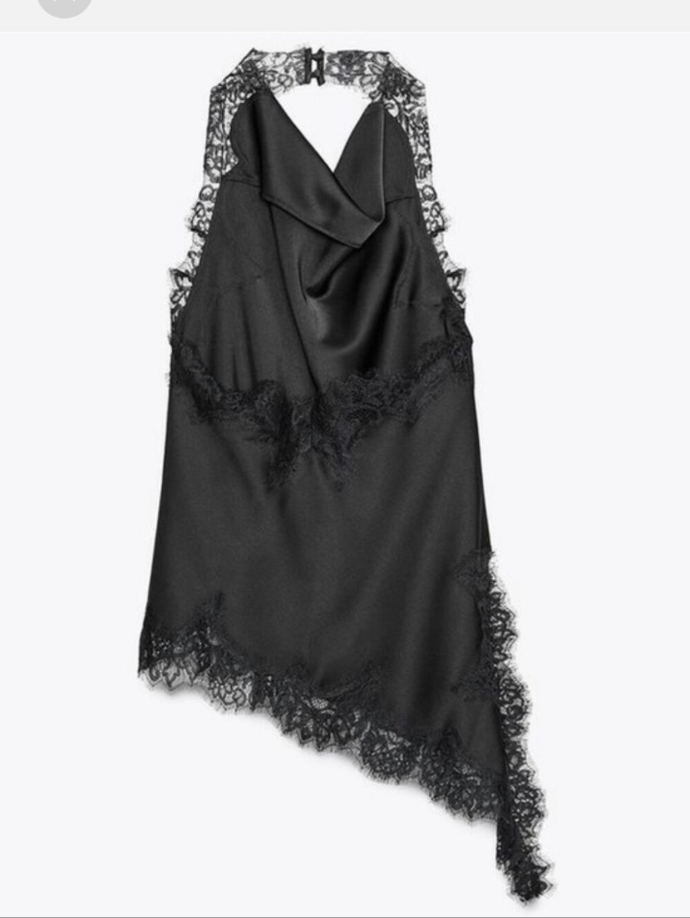 ZARA LACE HALTER TOP BLACK SIZE S - Picture 12 of 13